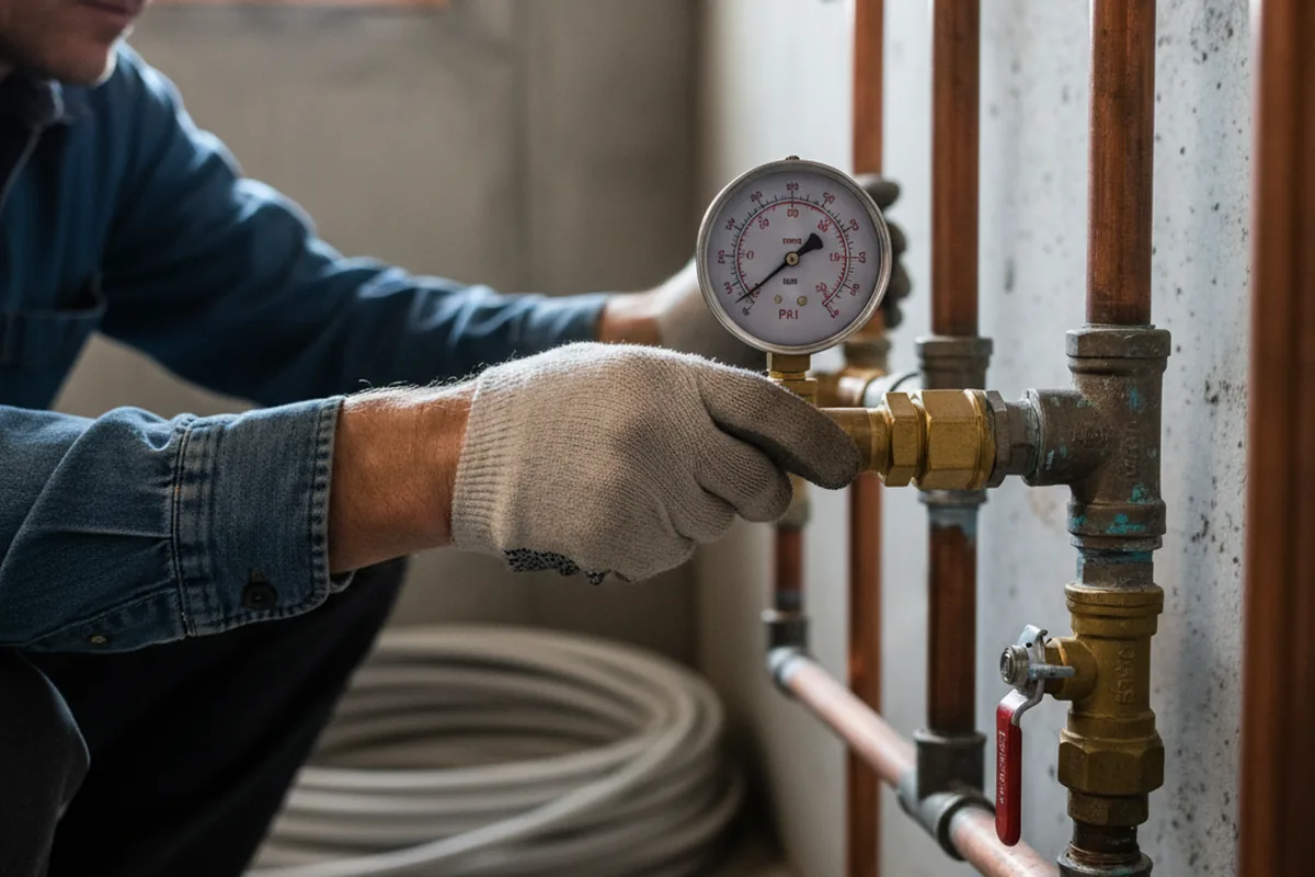 Pressure testing a repaired line during Water Line Repair in Estherville